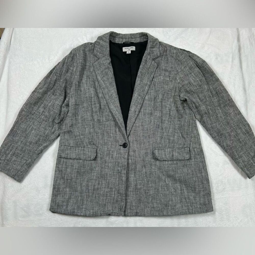 Rachel Comey Grey Herringbone Blazer Jacket Size XL One Button Academia Preppy